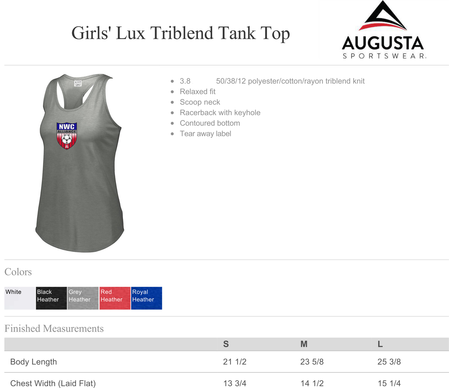 Girls' Lux Triblend Tank Top