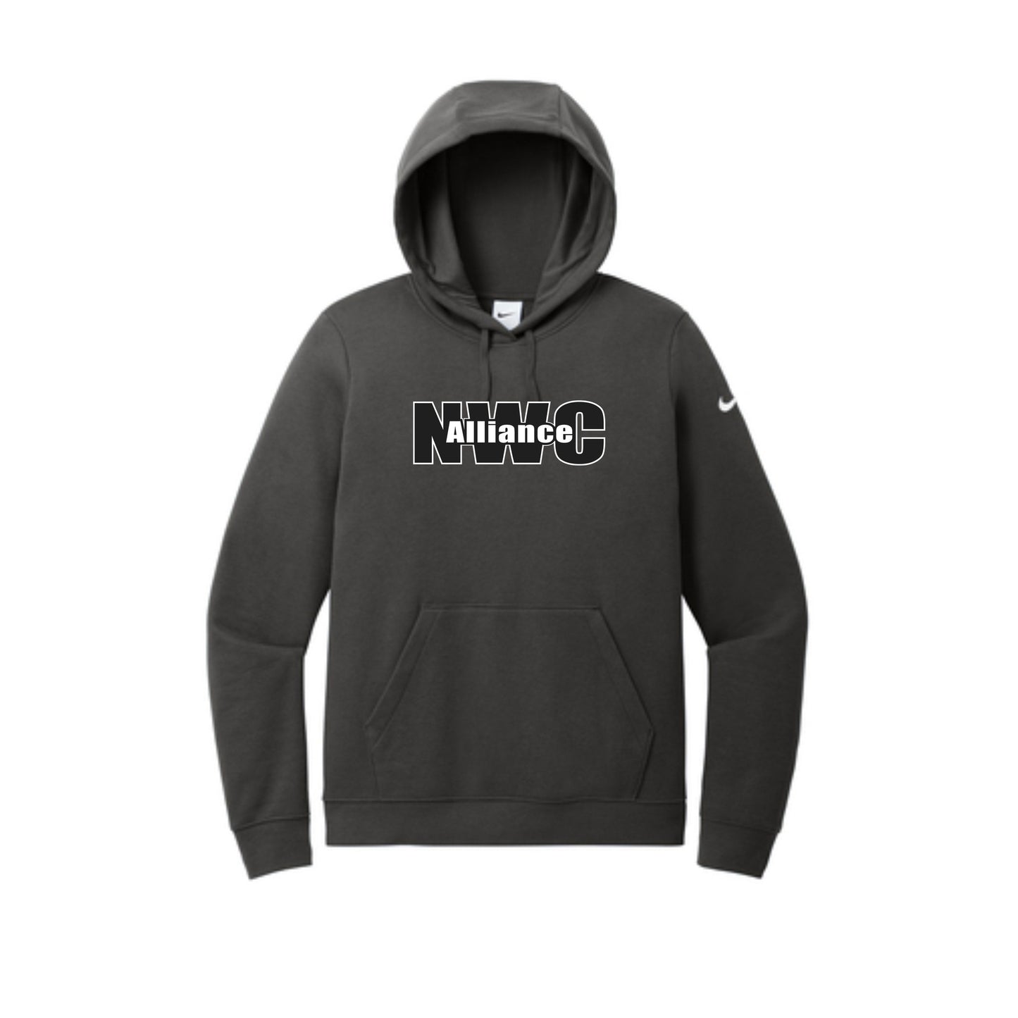 Nike Ladies Club Fleece Sleeve Swoosh Pullover Hoodie