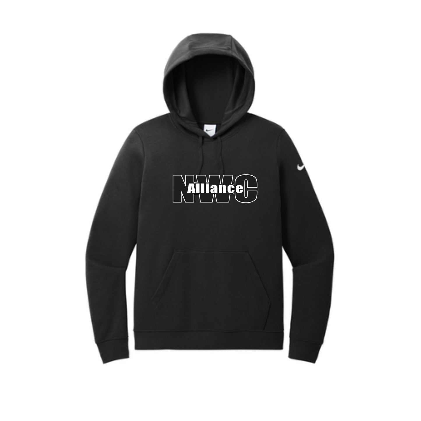 Nike Ladies Club Fleece Sleeve Swoosh Pullover Hoodie