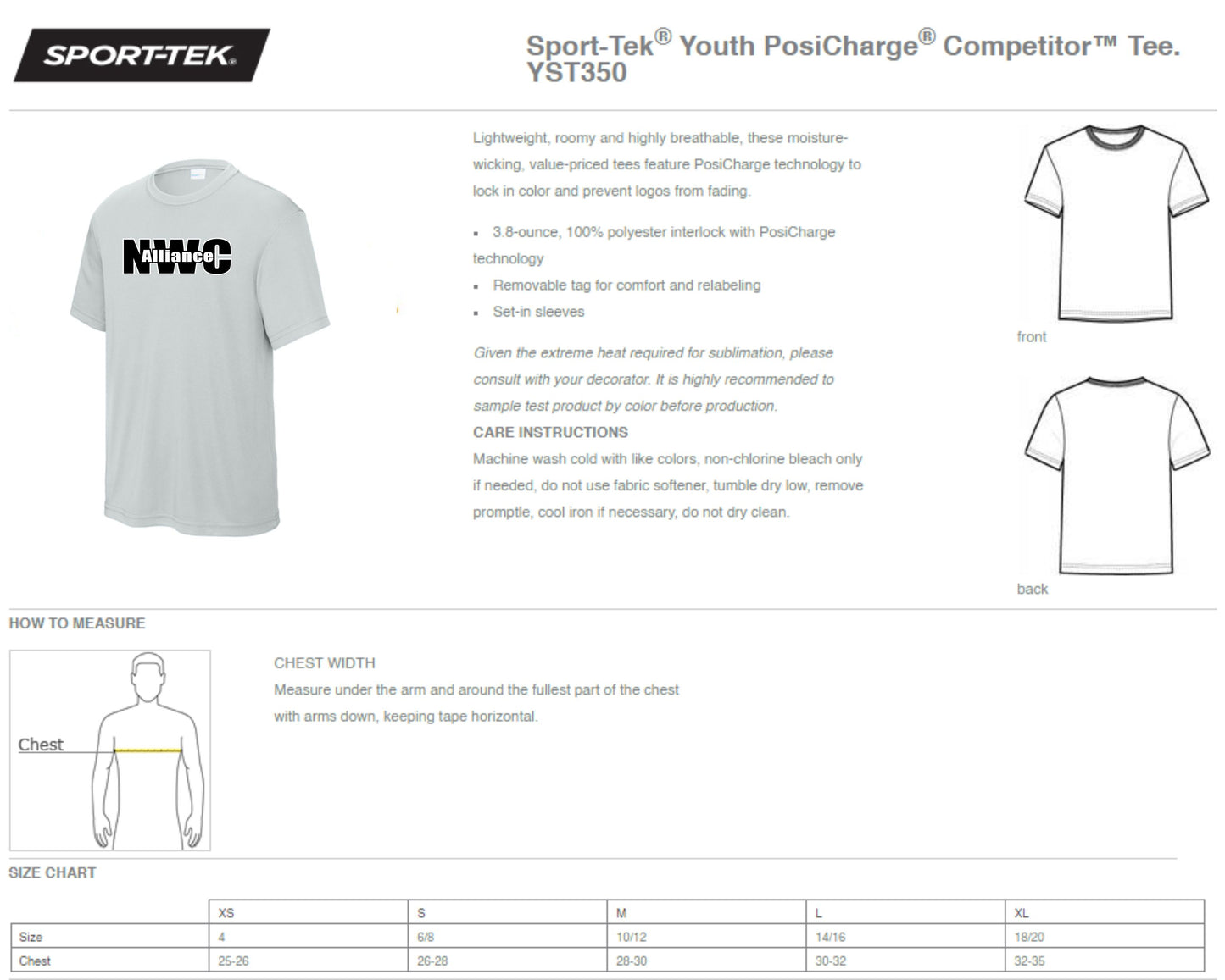NWC Youth DriFit Training Shirt