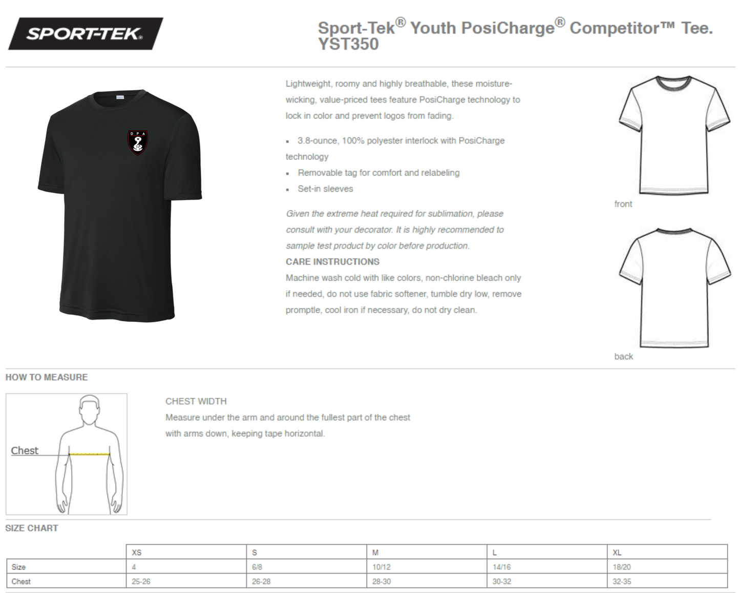DPA Youth DriFit Training Shirt